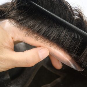 Q4 Breathable Lace Hair System with Poly Skin Around Perimeter and Cross Section in Center hairsystems hairline