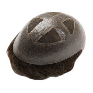 Q4 Breathable Lace Hair System with Poly Skin Around Perimeter and Cross Section in Center hairsystems back