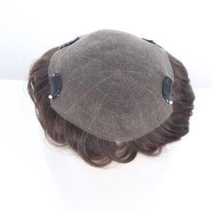 Full Lace with Clips Clip-On Hair System for Men hair systems back