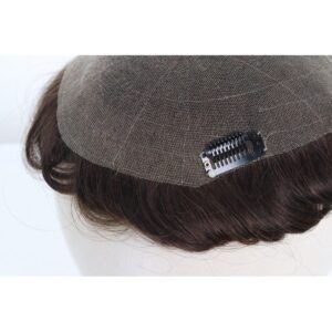 Full Lace with Clips Clip-On Hair System for Men hair systems side