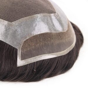 Hollywood Full Lace in Center with 1'' Thin Skin Around and 1/2'' Lace in the Front hair systems hairline