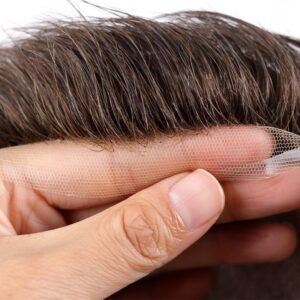Silk Base with Lace Front and Thin PU Around Extra Diamond Net Cover hair systems hairline