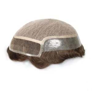 Silk Base with Lace Front and Thin PU Around Extra Diamond Net Cover hair systems back