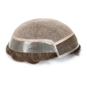 Silk Base with Lace Front and Thin PU Around Extra Diamond Net Cover hair systems side