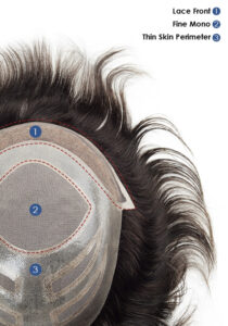 Versalite Fine Mono with Lace Front with PU Cutaways hair systems top