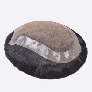 French Lace with 0.08mm PU Hair Systems Back