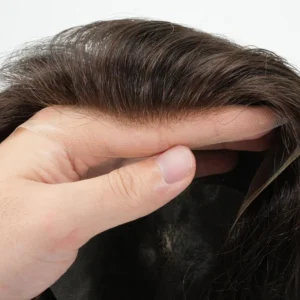Half French Lace with Half Clear PU Hair Systems Hairline