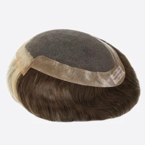 French lace with 3/4″ 0.1mm clear poly back and sides Hair Systems Back